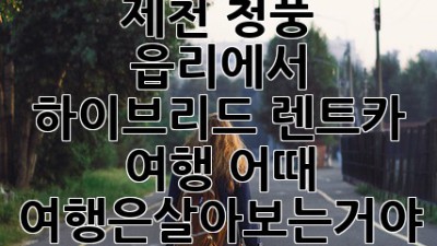 제천 청풍 읍리에서 하이브리드 렌트카🚗 여행 어때? #여행은살아보는거야